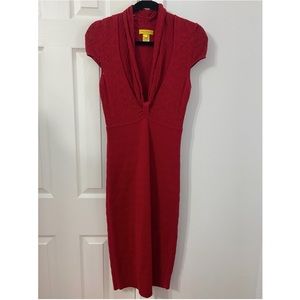 Red knitted dress